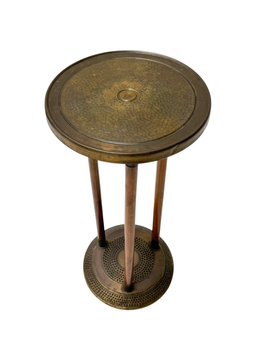 Vienna Secession Pedestal in Walnut and Patinated Brass, 1900s